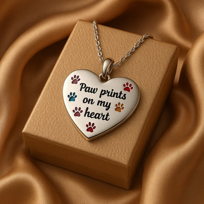 Paw Prints On My Heart Necklace