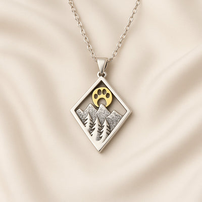 Paw Sunset Mountain Necklace