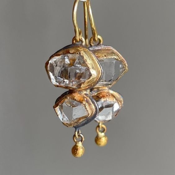 Vintage Crystal Dangling Glass Earrings