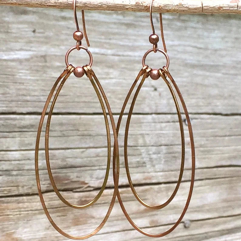 Vintage Bronze Hoop Earrings