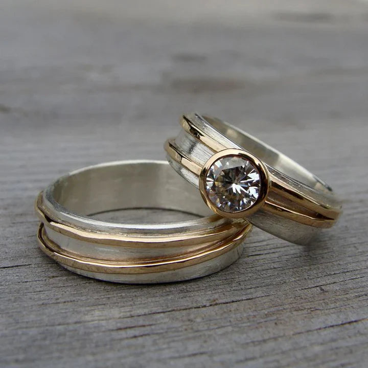 Vintage Fine Gold & Silver Ring Set