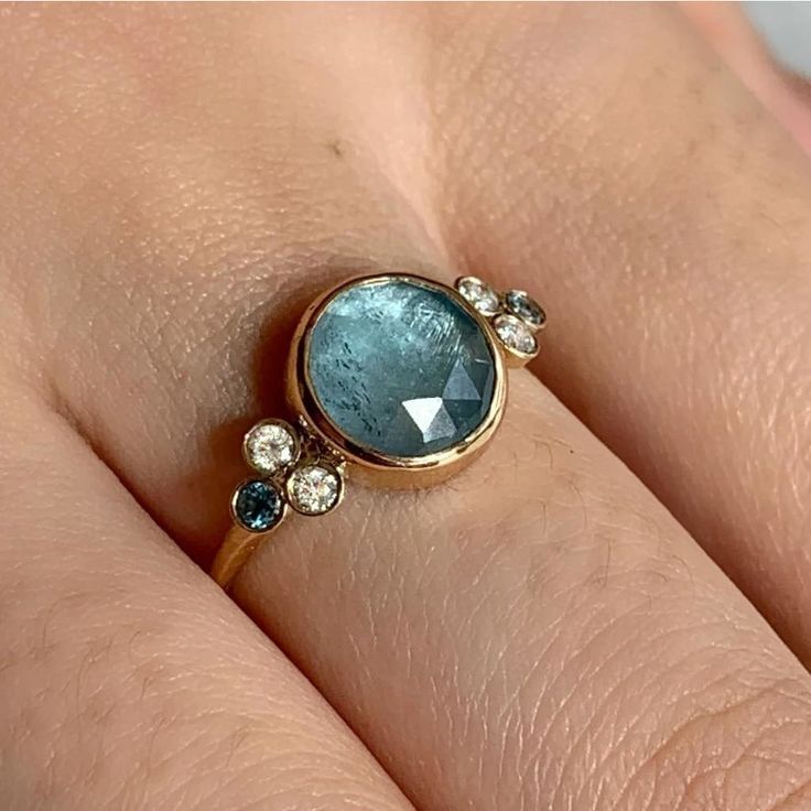 Vintage Rounded Blue Stone Ring