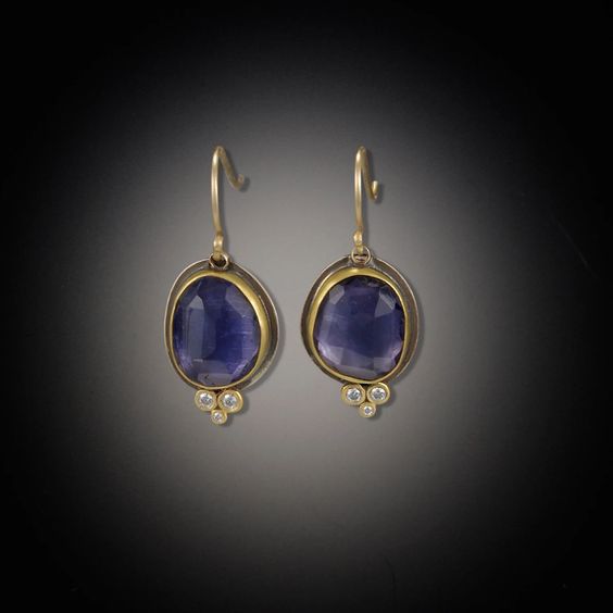 Vintage Blue Rounded Stone Earrings