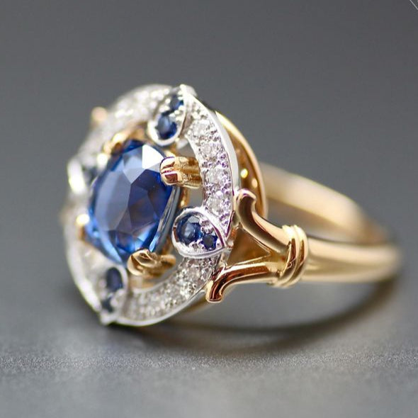 Vintage Blue Starlight Zirconia Ring