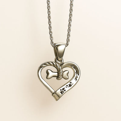 Bone Heart Paw Necklace