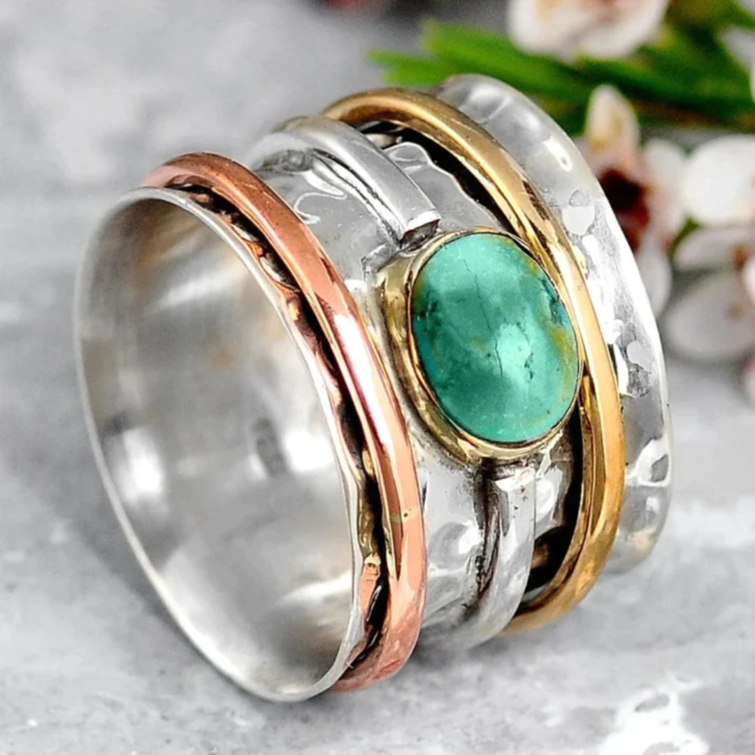 Vintage Gold & Silver Turquoise Ring