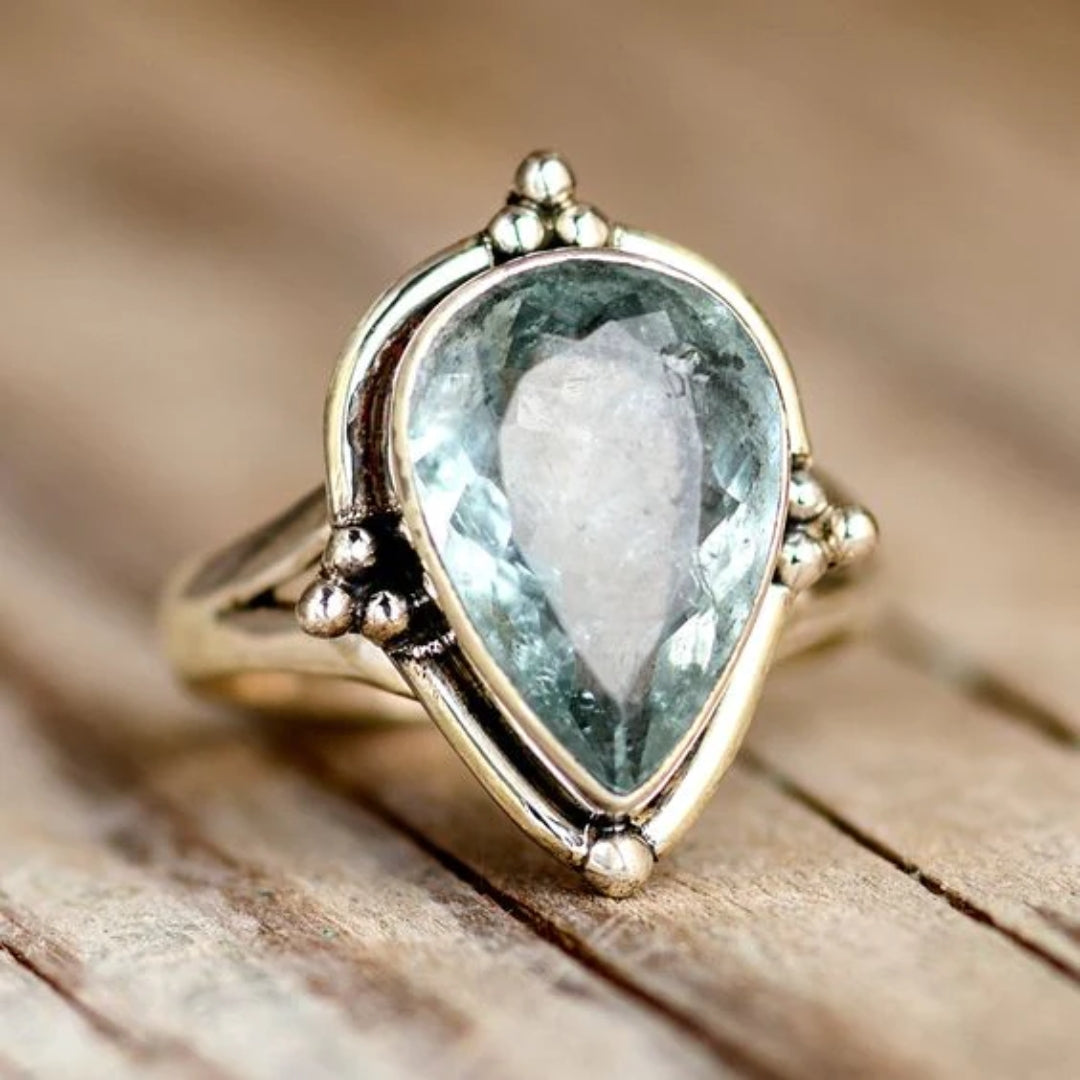 Vintage Blue Crystal Ring