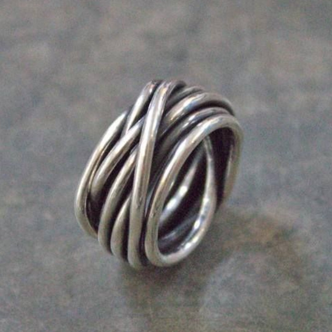 Vintage Silver Plated Layered Ring