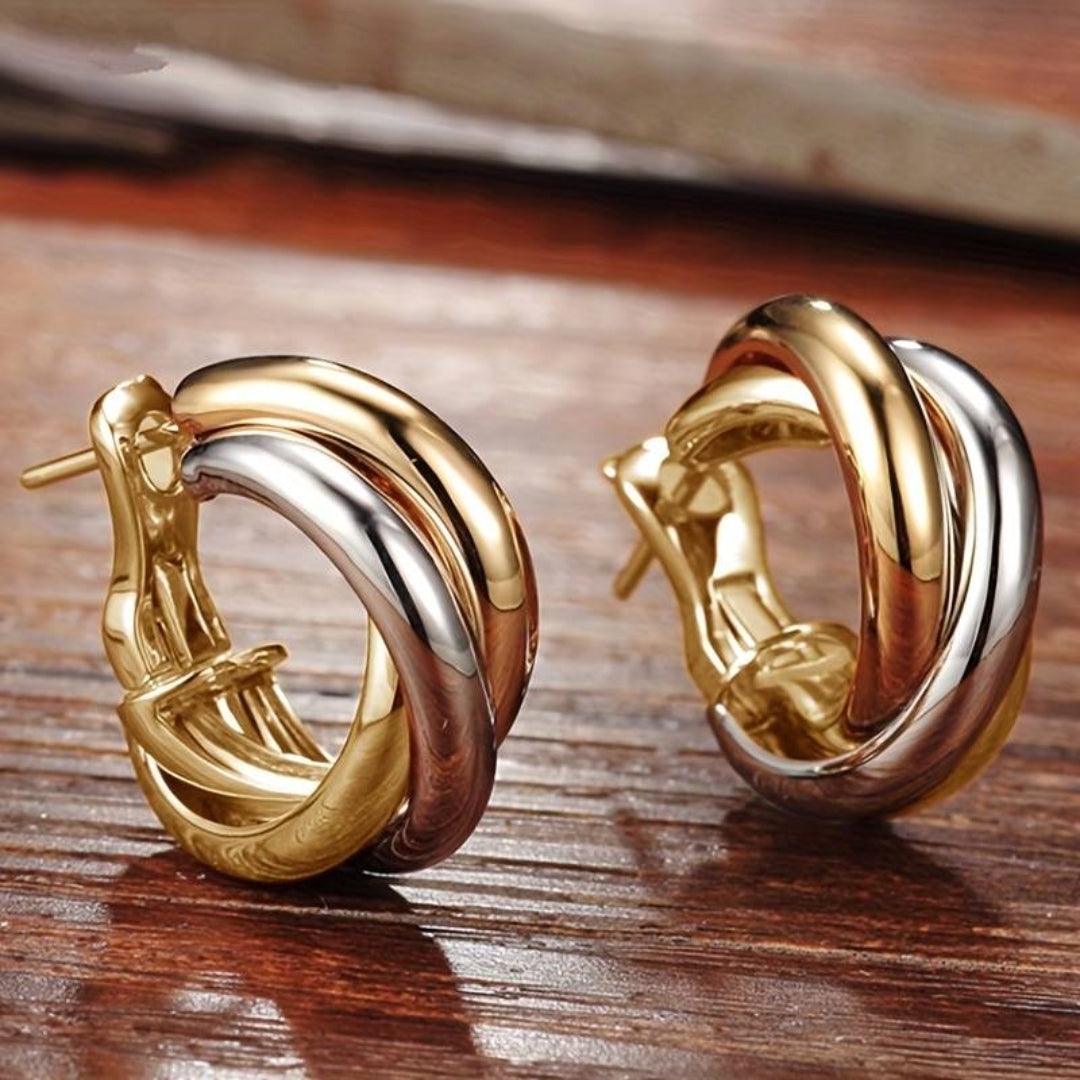 Vintage Gold & Silver Hoop Earrings