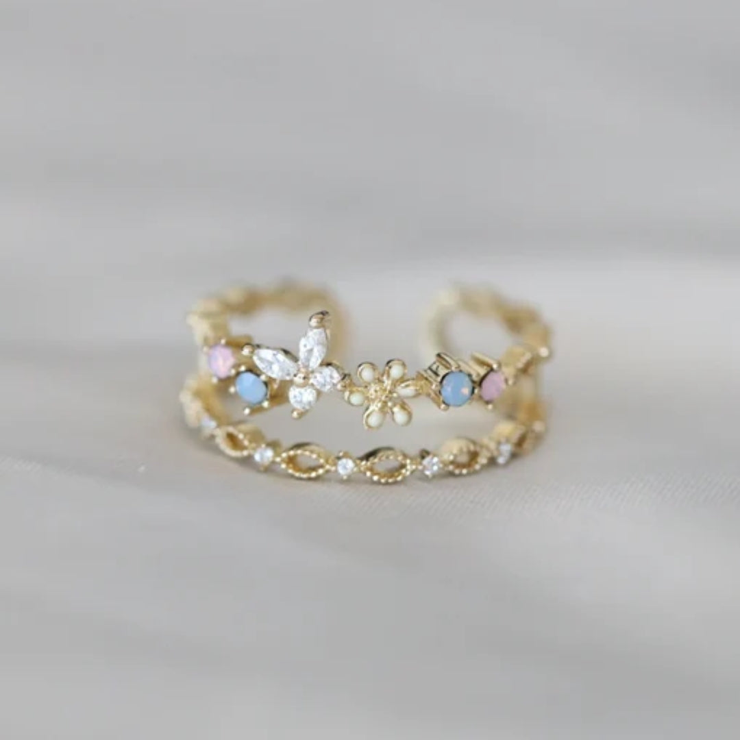 Vintage Flower Gold Ring