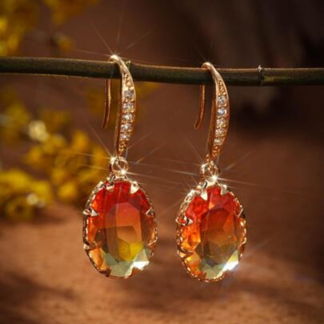 Vintage Red & Orange Drop Earrings