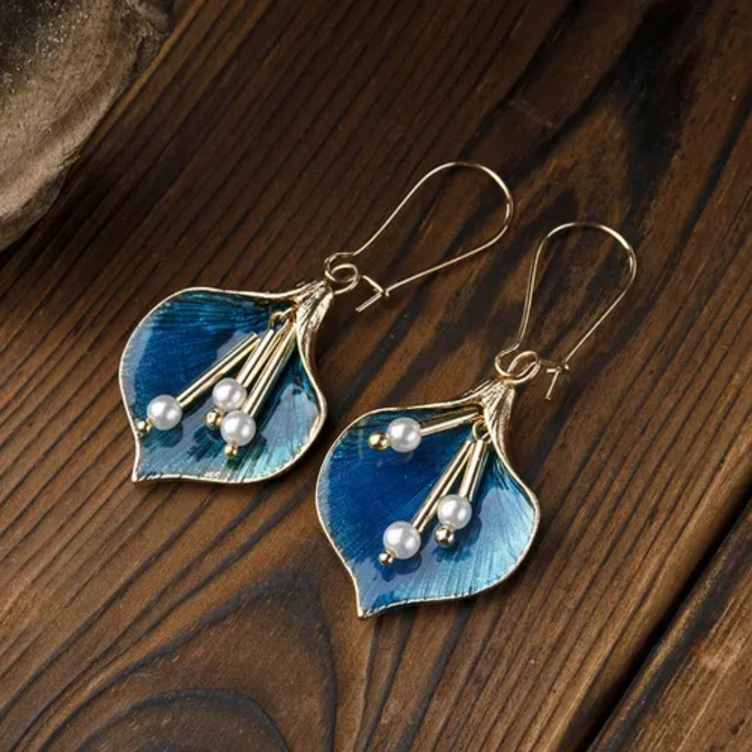 Vintage Blue Pearl Earrings