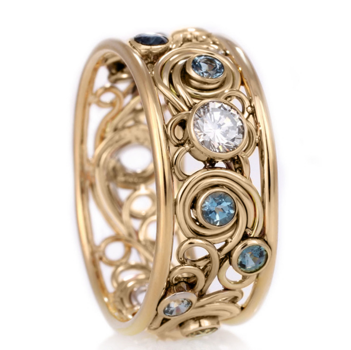 Vintage Hollow Colorful Zirconia Ring