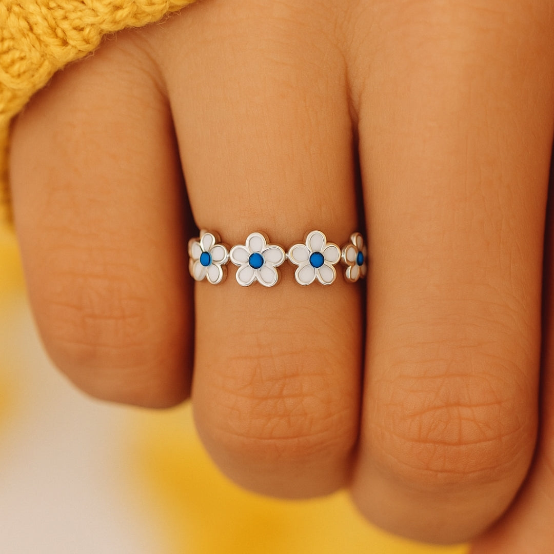 Blue Daisy Ring