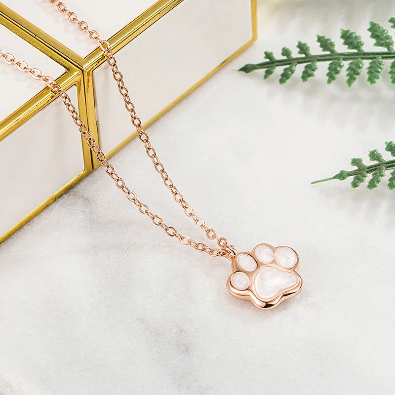 Necklace with Silver Paw Pendant