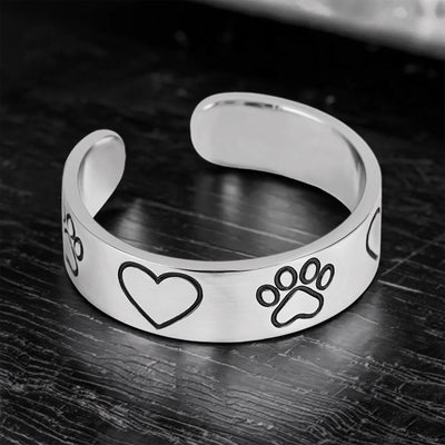Heart Paw Minimalist Ring
