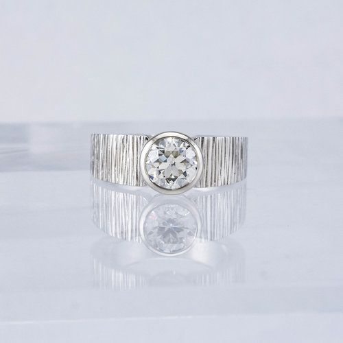 Vintage Silvered Diamond Ring