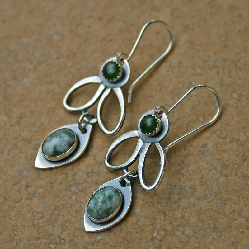 Vintage Green Dangling Earrings