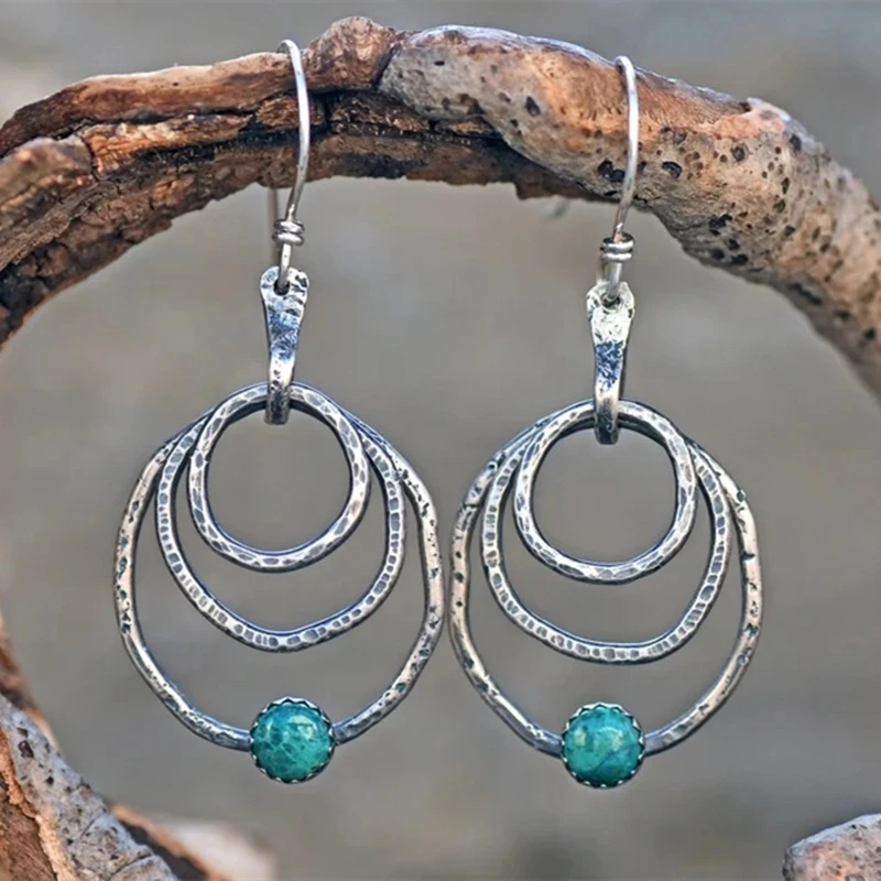 Vintage Turquoise Silver Earrings