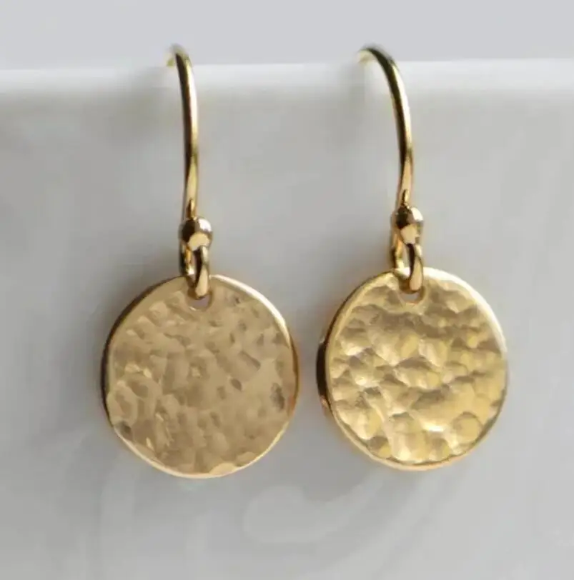 Vintage Golden Plated Round Earrings