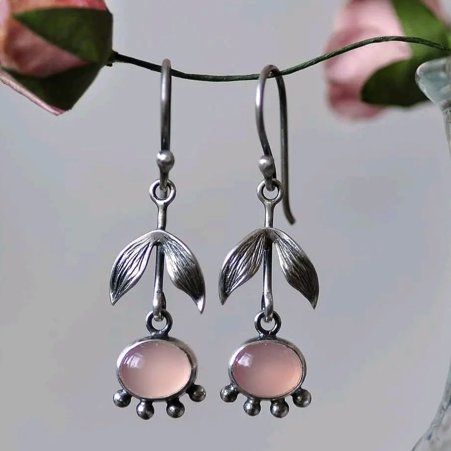 Boho Pink Crystal Earrings