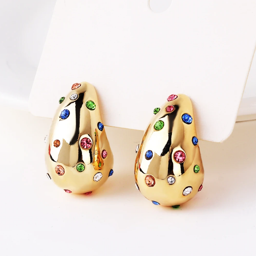 Elegant Colorful Zirconia Drop Earrings