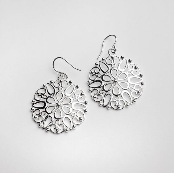 Vintage Hollow Mandala Rounded Earrings