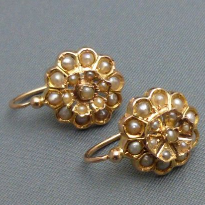 Vintage Blossom Pearl Earrings