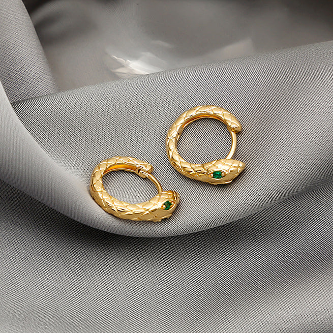 Elegant Golden Serpent Earrings