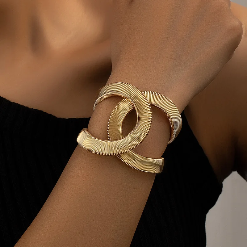 Elegant Golden Dual Bracelet