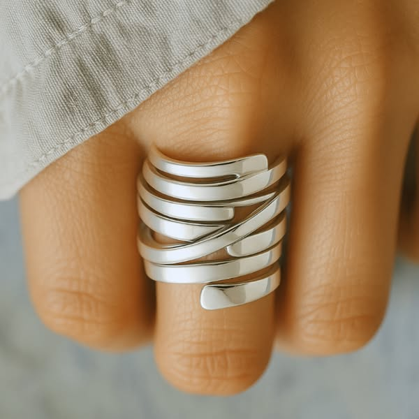 Layer Silvered Ring