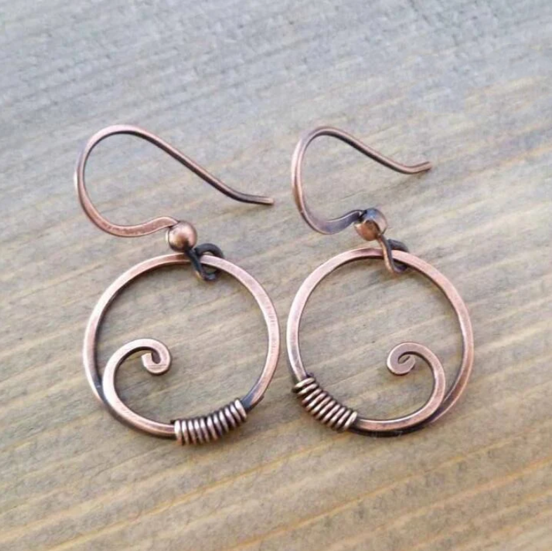 Vintage Bronze Hollow Earrings