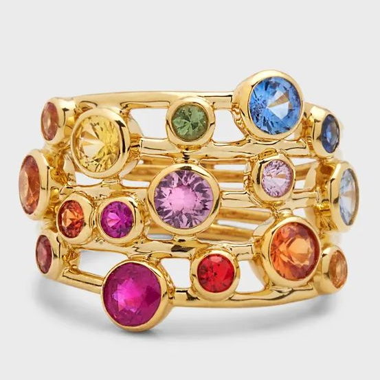 Vintage Layered Colorful Zirconia Ring