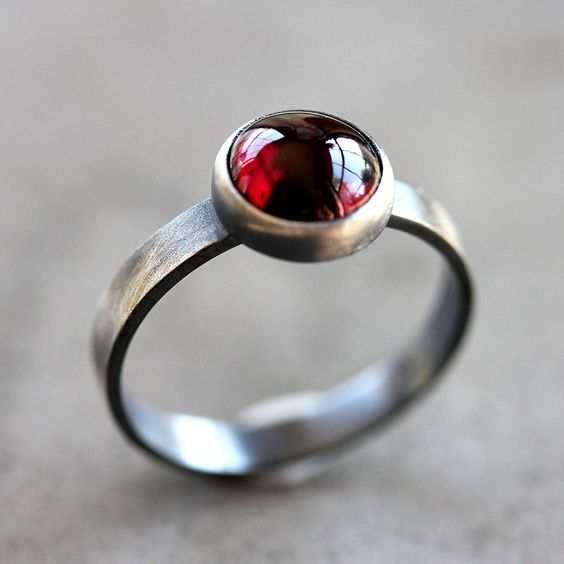 Vintage Red Inlaid Bright Stone Ring