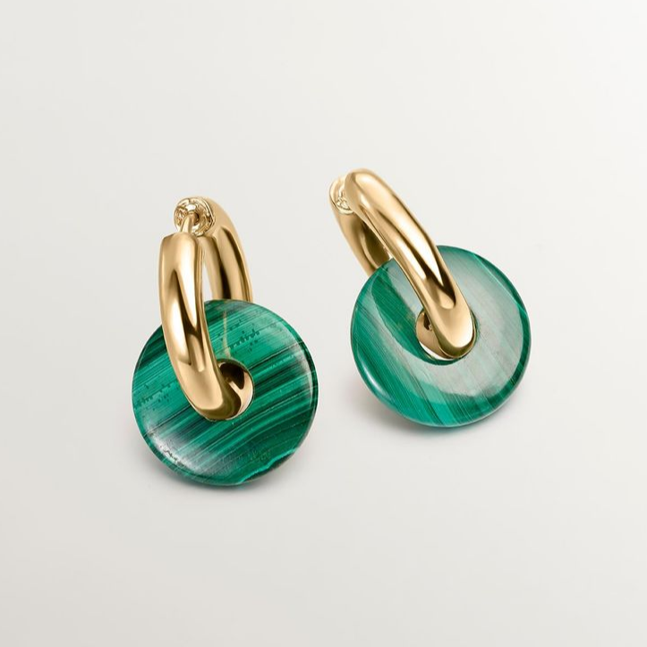 Vintage Green Enamel Stone Earrings