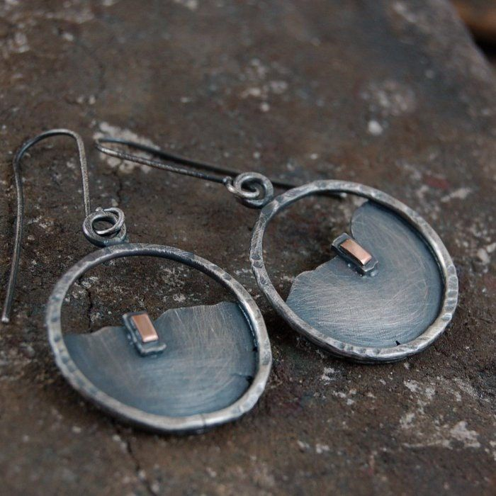 Vintage Rounded Silver Plated Earrings