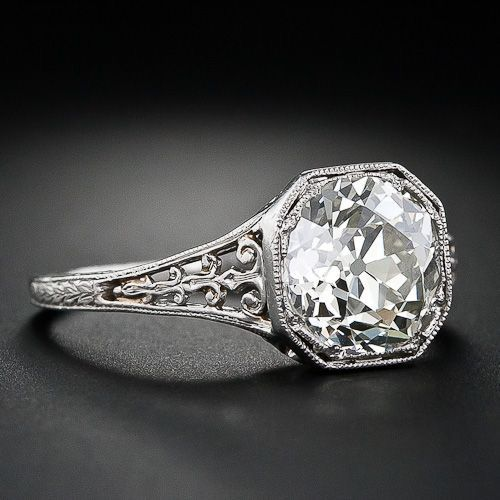 Vintage Bright Glass Silver Zirconia Ring