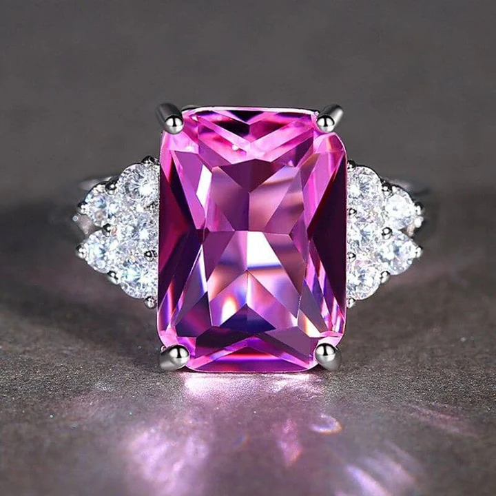 Vintage Purple Zirconia Silver Ring