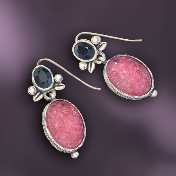 Vintage Pink Opal Earrings