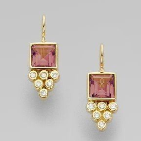 Vintage Red Crystal Gold Earrings