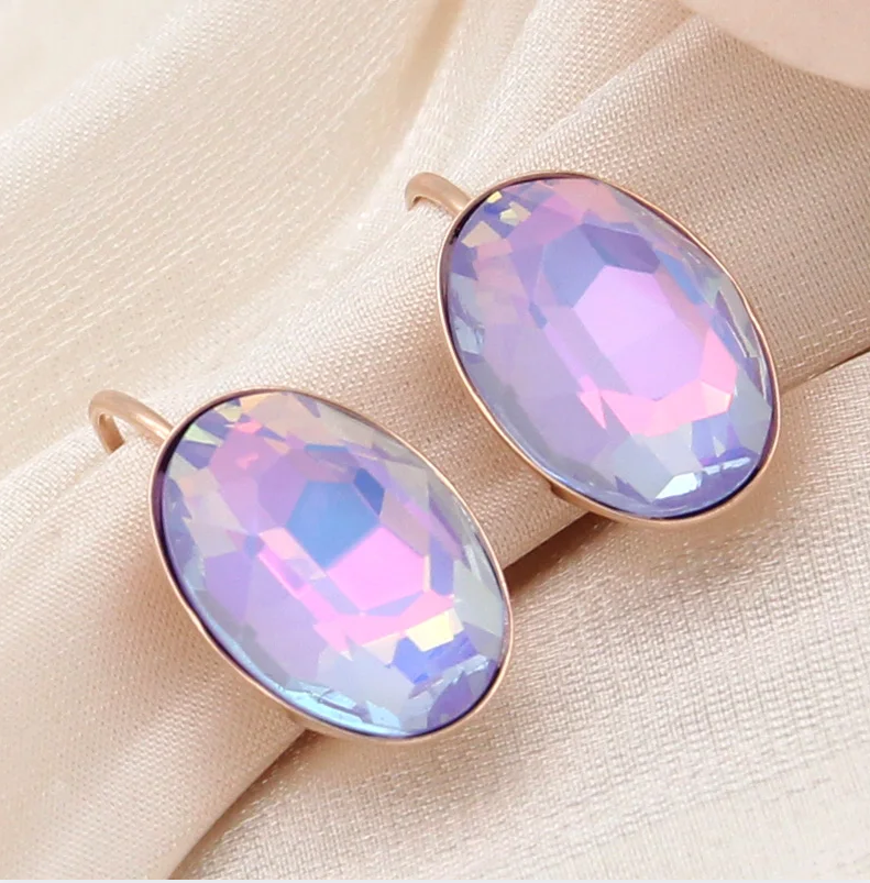 Elegant Purple Opal Earrings