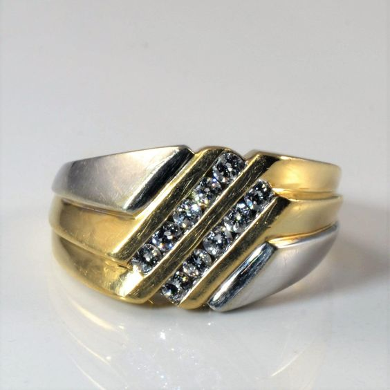 Vintage Gold & Silver Zirconia Ring