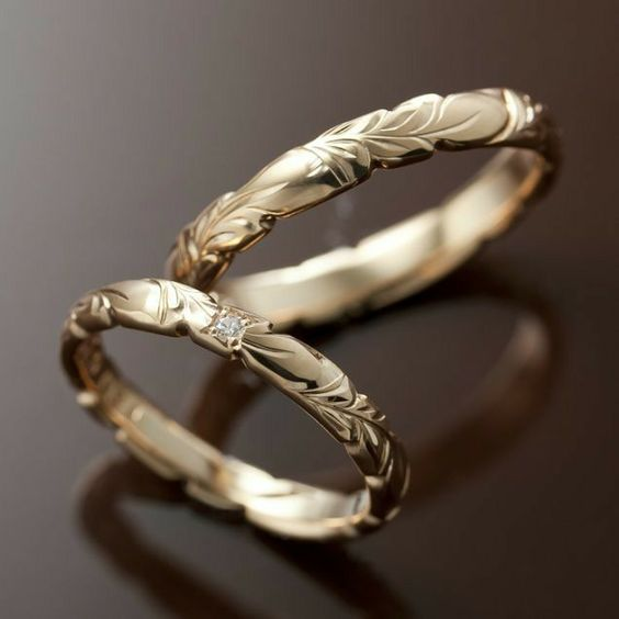 VIntage Couple Leaf Gold Ring