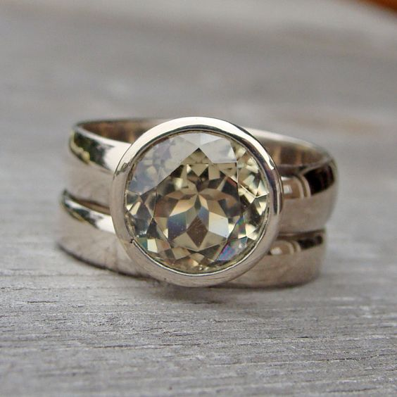 Vintage Glass Silver Ring