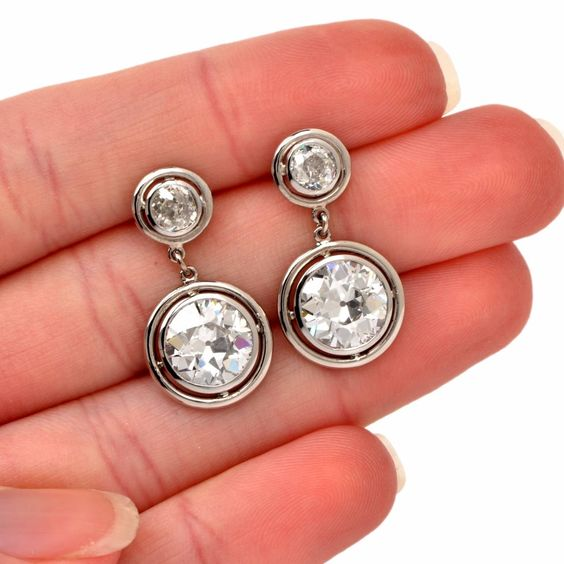 Vintage Sparkling Silver Earrings