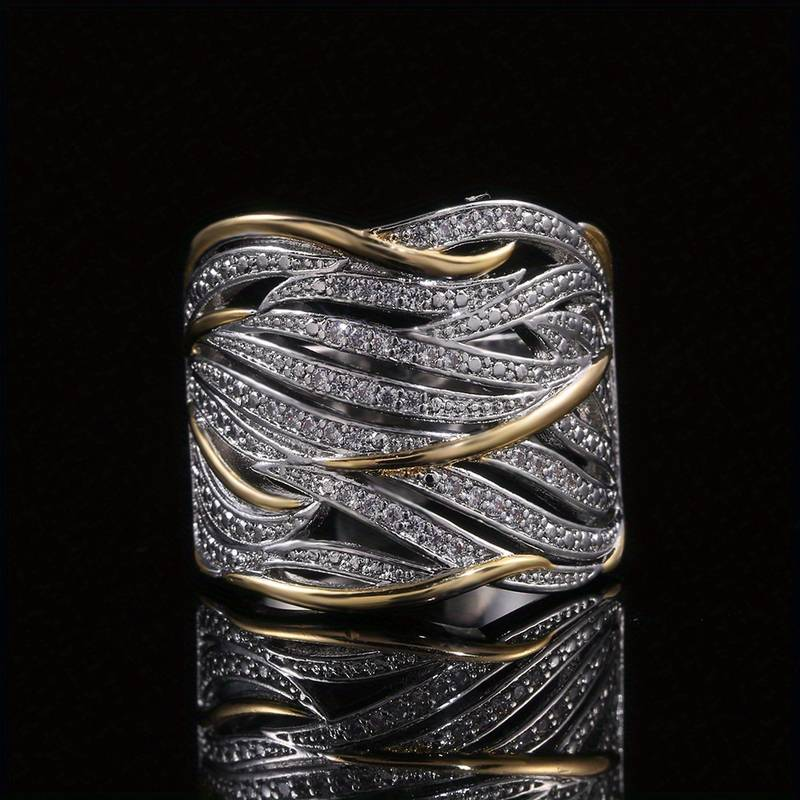 Vintage Braided Spiral Gold & Silver Ring