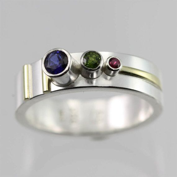 Vintage Silver Inlaid Colorful Stones Ring