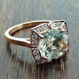 Vintage Glass Square Bright Ring