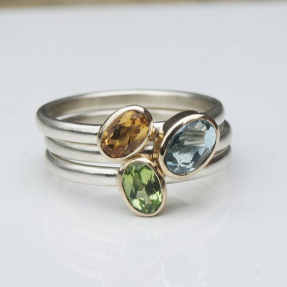 Vintage Nature Crystals Layered Ring