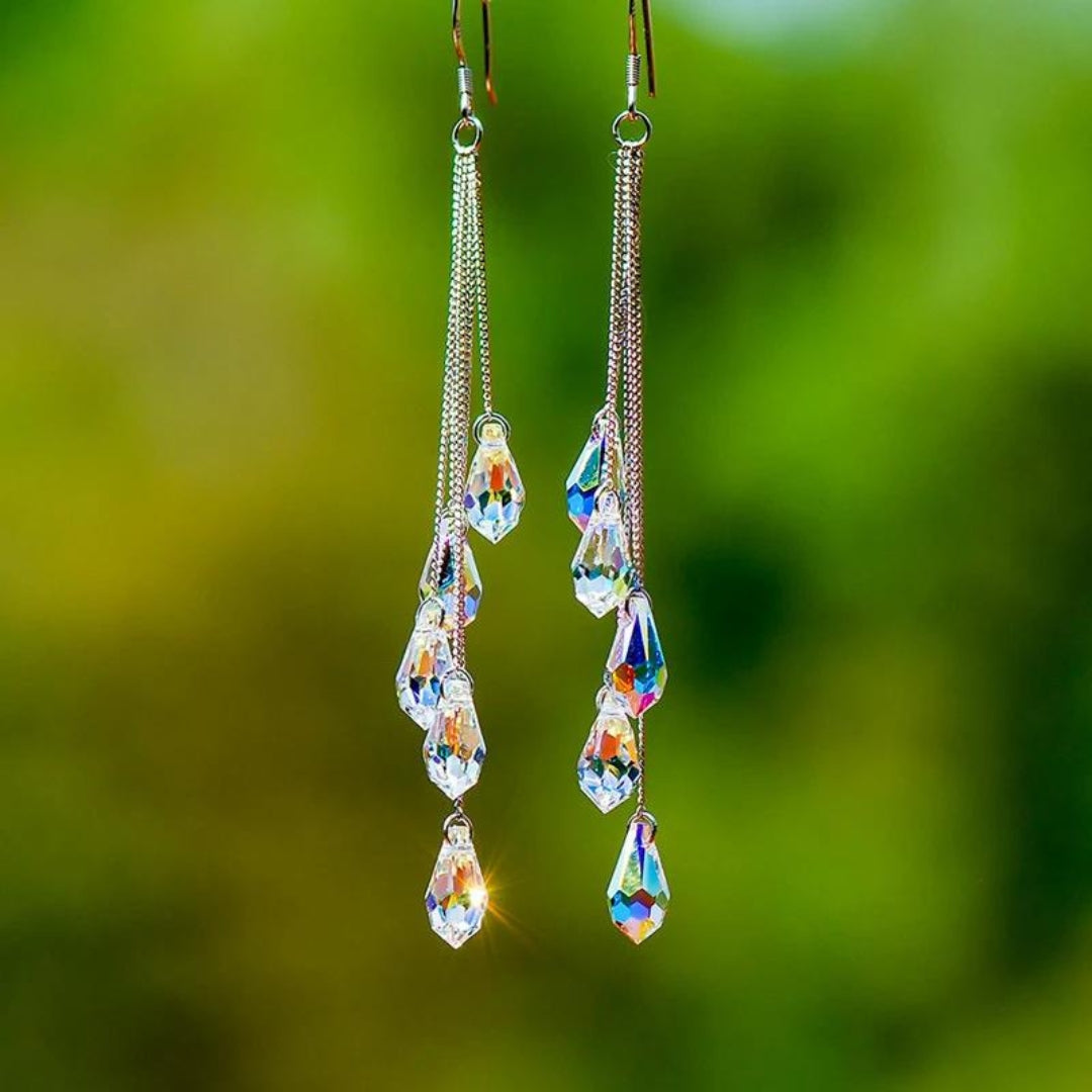 Nature Zirconia Dangle Earrings in Gold